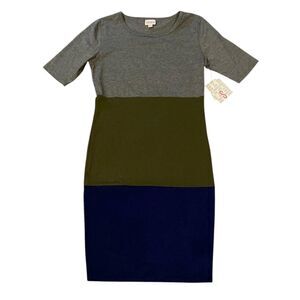 Rare LuLaRoe Julia Pencil Colorblock Modern Form Fitting Bodycon Dress Sz S NWT